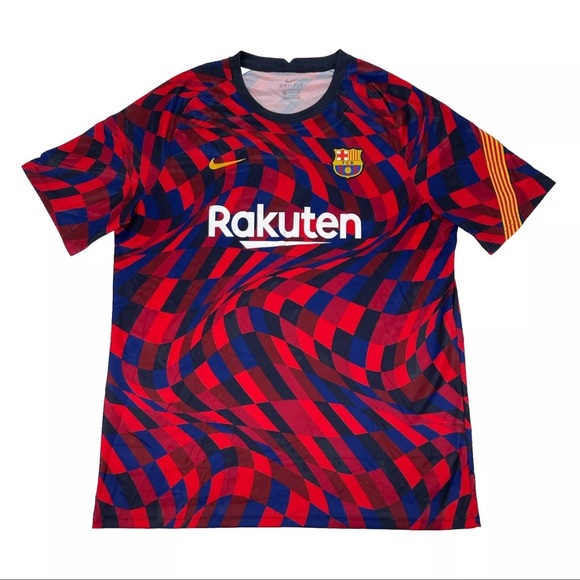 Nike Rakuten Barcelona Soccer Jersey Mens XL Football Club Dri Fit Short Sleeve - Picture 1 of 12